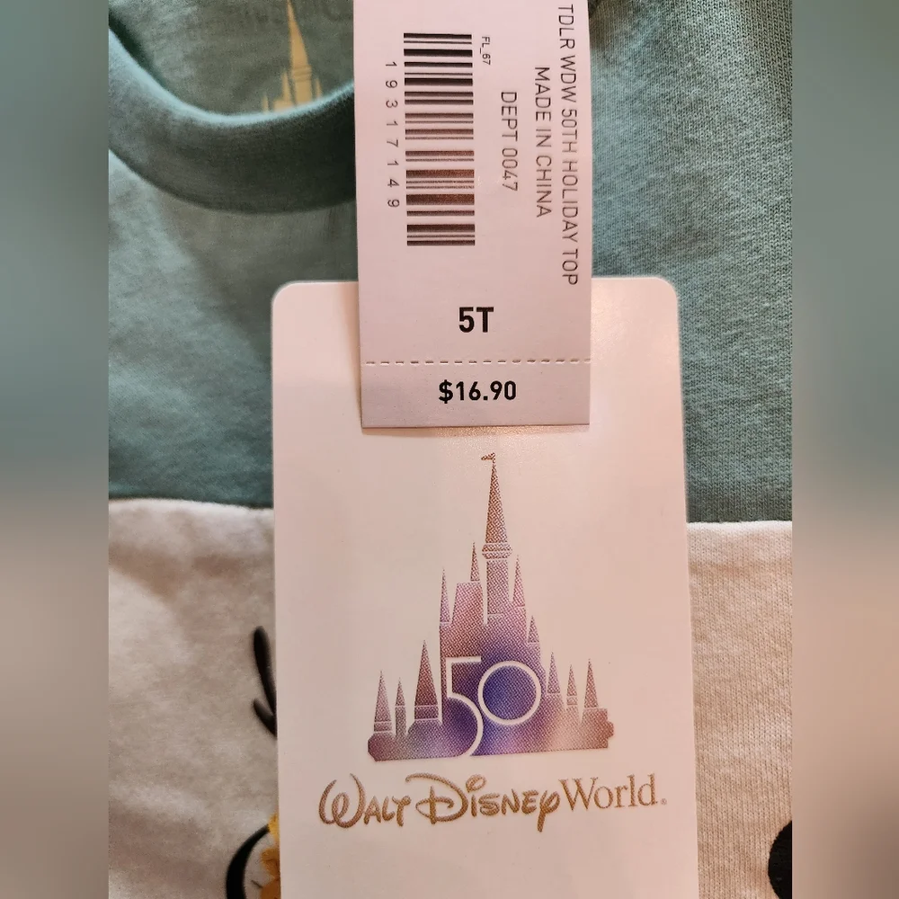 Disney Walt Disney World 50th Anniversary Holiday Panel Toddler T-Shirt - Picture 8 of 8